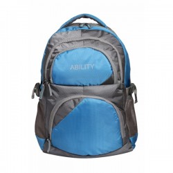 Aqsa Ability7 Designer Laptop Bag (Grey and Blue)